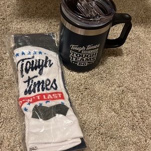 NWOT Mug & Sock set-“tough times don’t last”